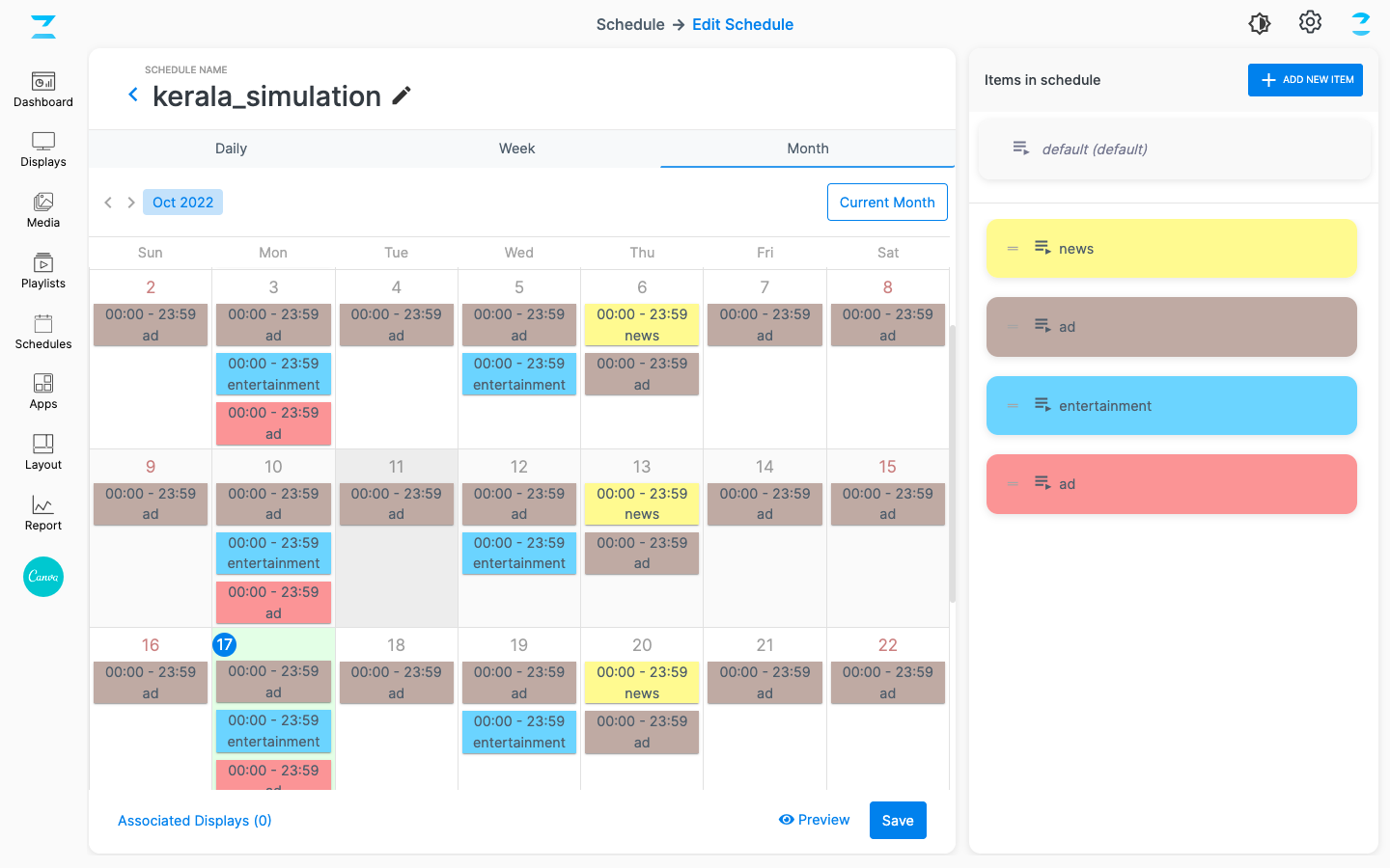 Calendar based Scheduling