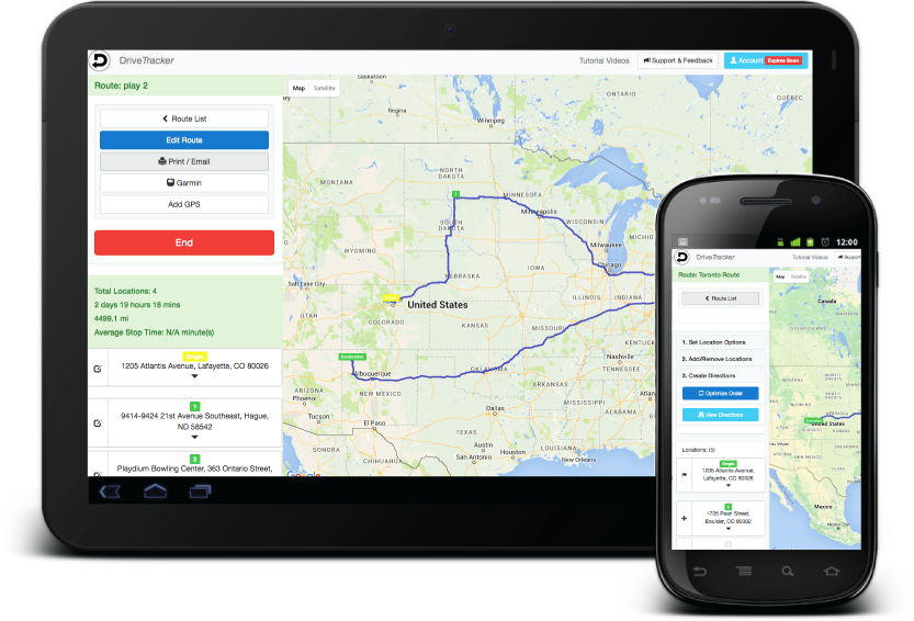DriveTracker screenshot: DriveTracker routes