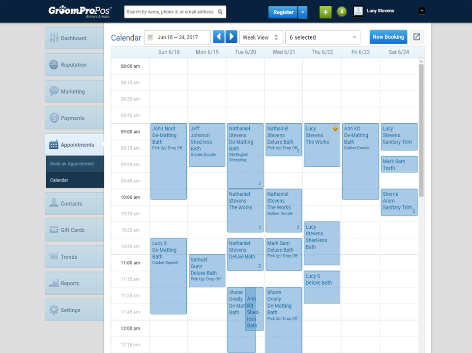 View your entire team schedule or just an individual staff member at a glance