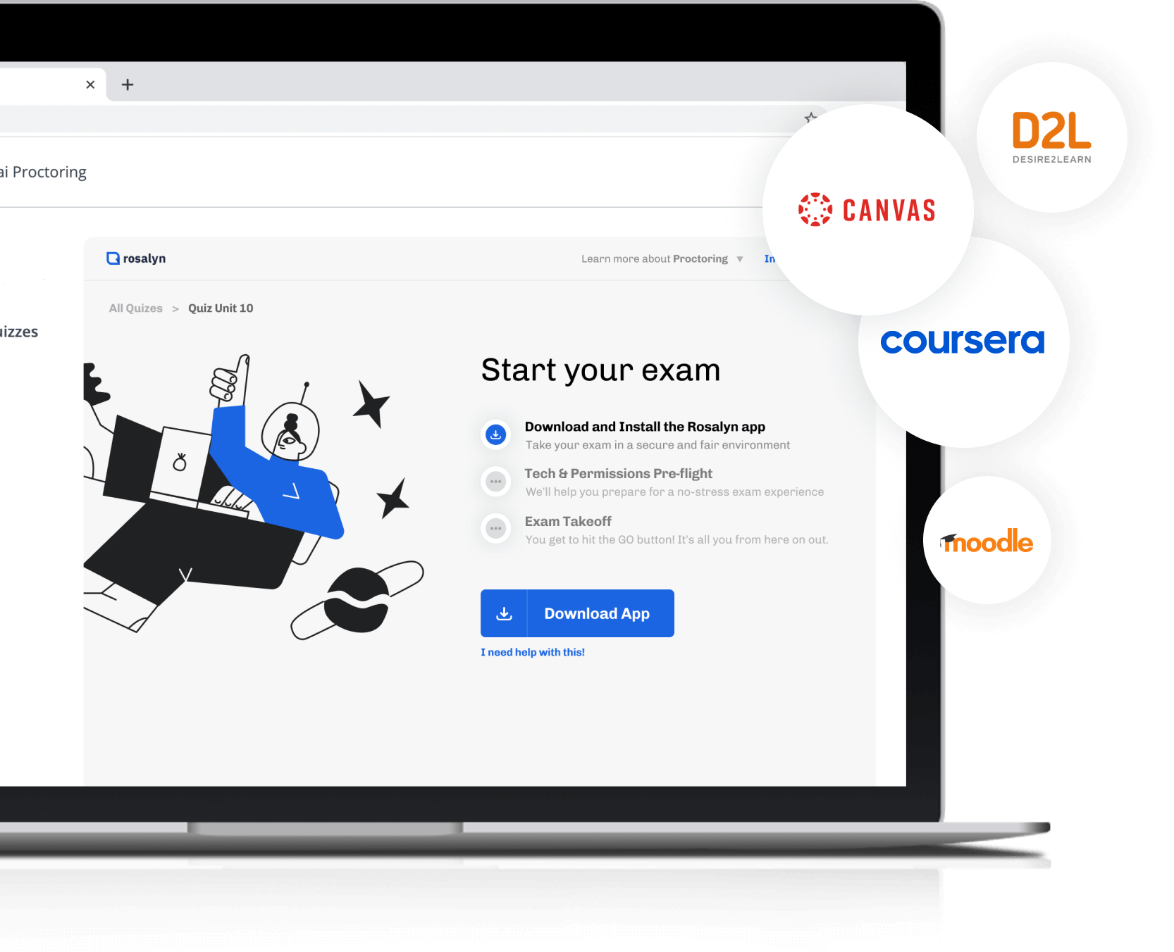 Rosalyn screenshot: Easily turn-on Rosalyn inside your LMS.