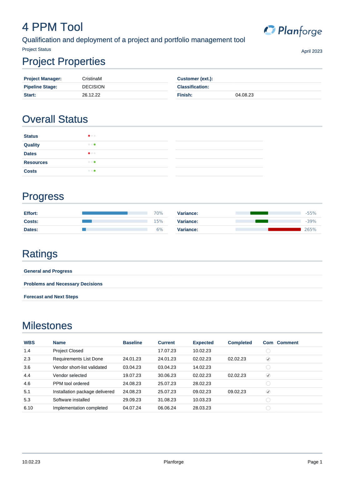 Planforge Software - Project status reporting made easy