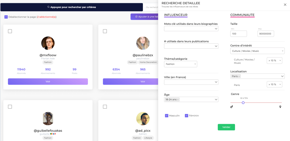Influentia influencer discovery