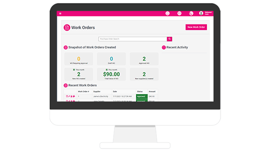 Office Control screenshot: Manage Work Orders