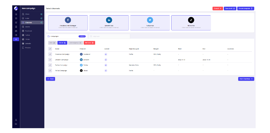 By connecting all of your ad accounts into the Adcredo Platform, you can make use of our Campaign builder and reporting at one and the same place. It doesn't get much easier than that.