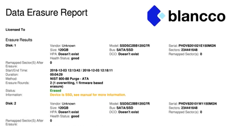 Blancco Drive Eraser