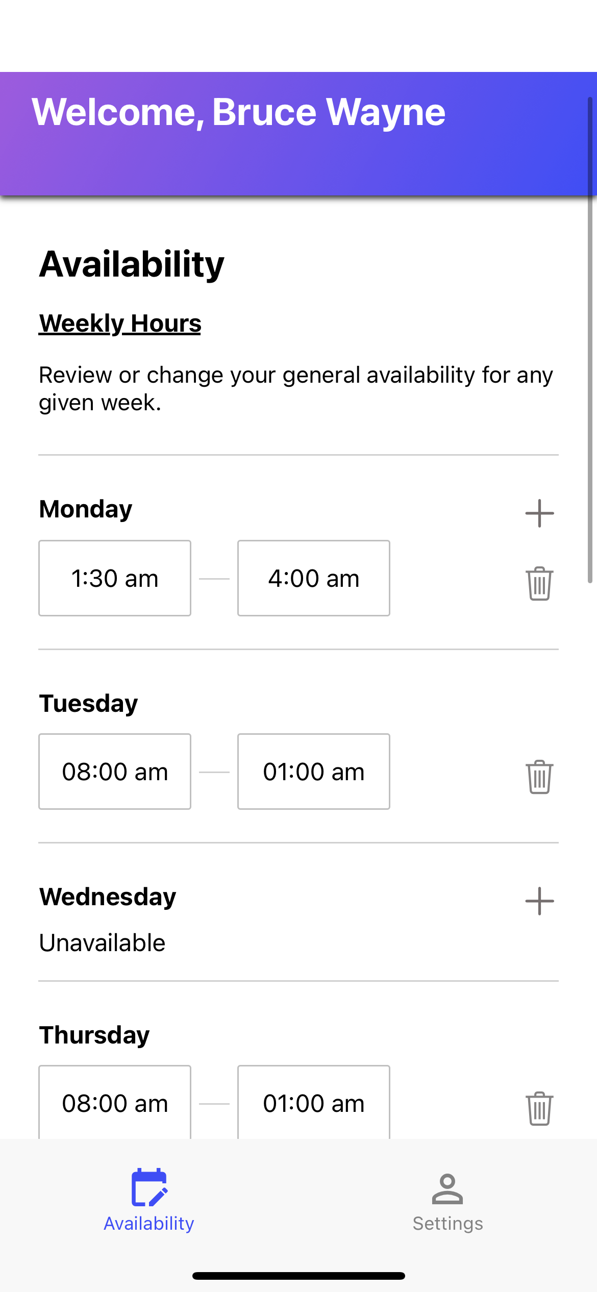 Employees submit their availability for reviewing using the free mobile app for your team.