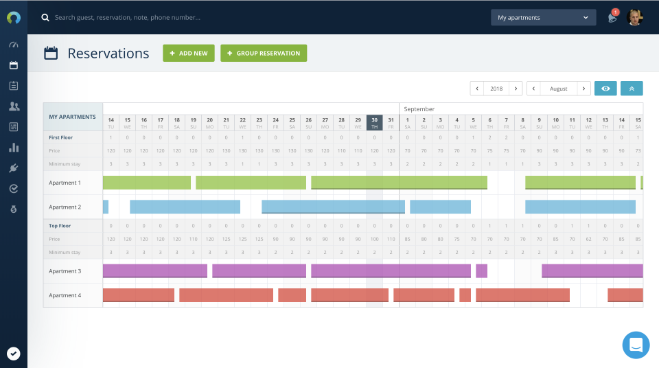 Rentlio calendar