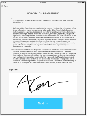 Visitly Software - Visitly electronic signature overview