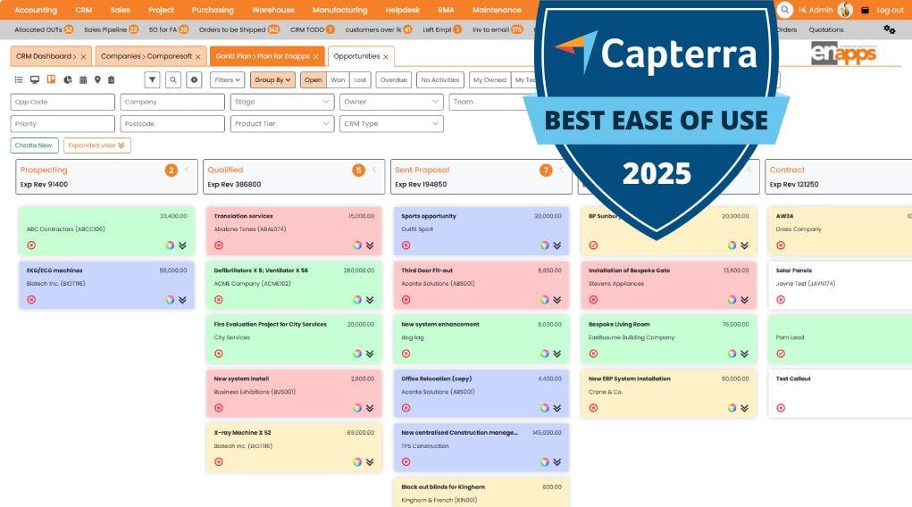 Enapps Software - Enapps ERP Opportunities Kanban