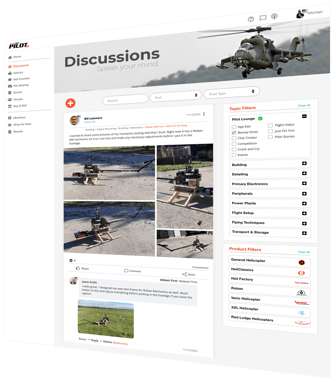 Discussions & topic filters