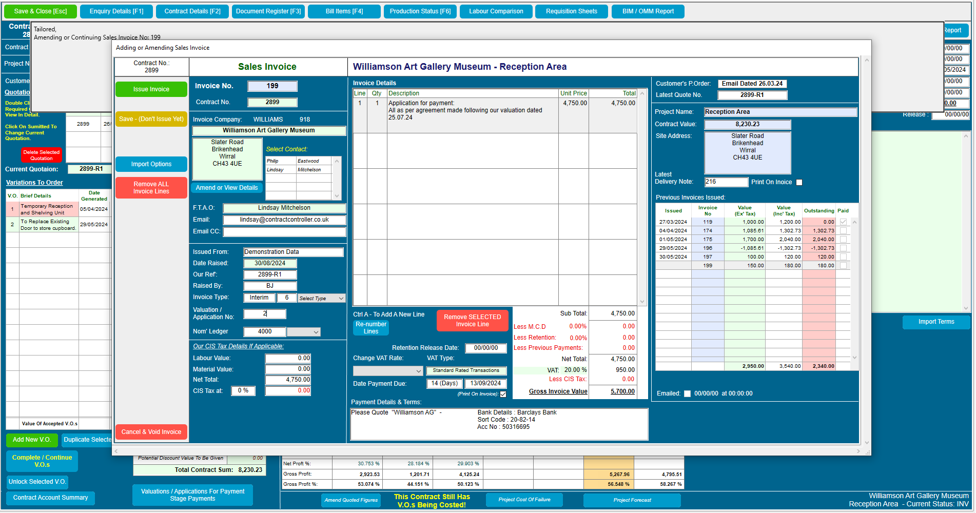 Contract Controller Software - Sales Invoicing

Sales Invoices are easily generated and professionally formed as printed or PDF documents.
