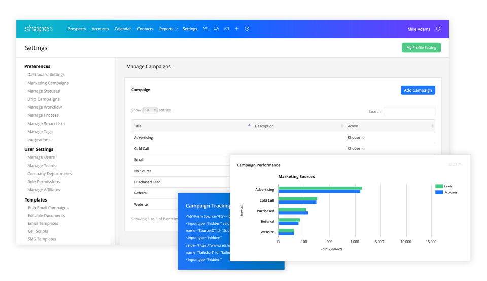 Shape Software - Manage marketing campaigns and generate reports to understand campaign performance