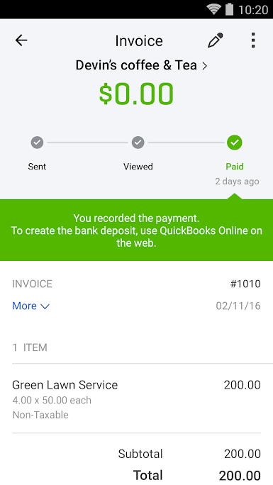 Quickbooks Online Software - Invoices can be tracked from initial sending to payment