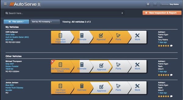 AutoServe1 Software - All team members can get an at-a-glance view of progress within the workflow