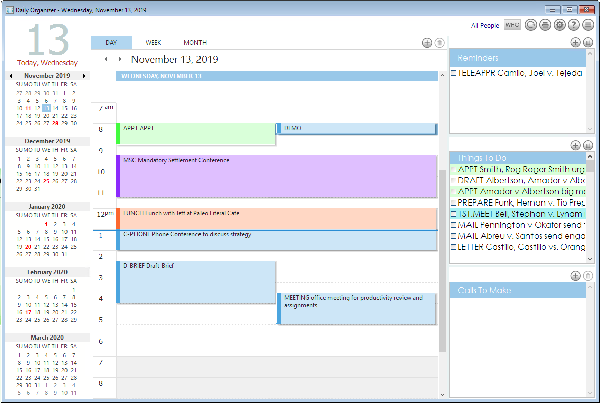 AbacusLaw Software - AbacusLaw calendar