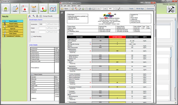 Avalon Laboratory System offers an intuitive interface and various modules, features and capabilities.