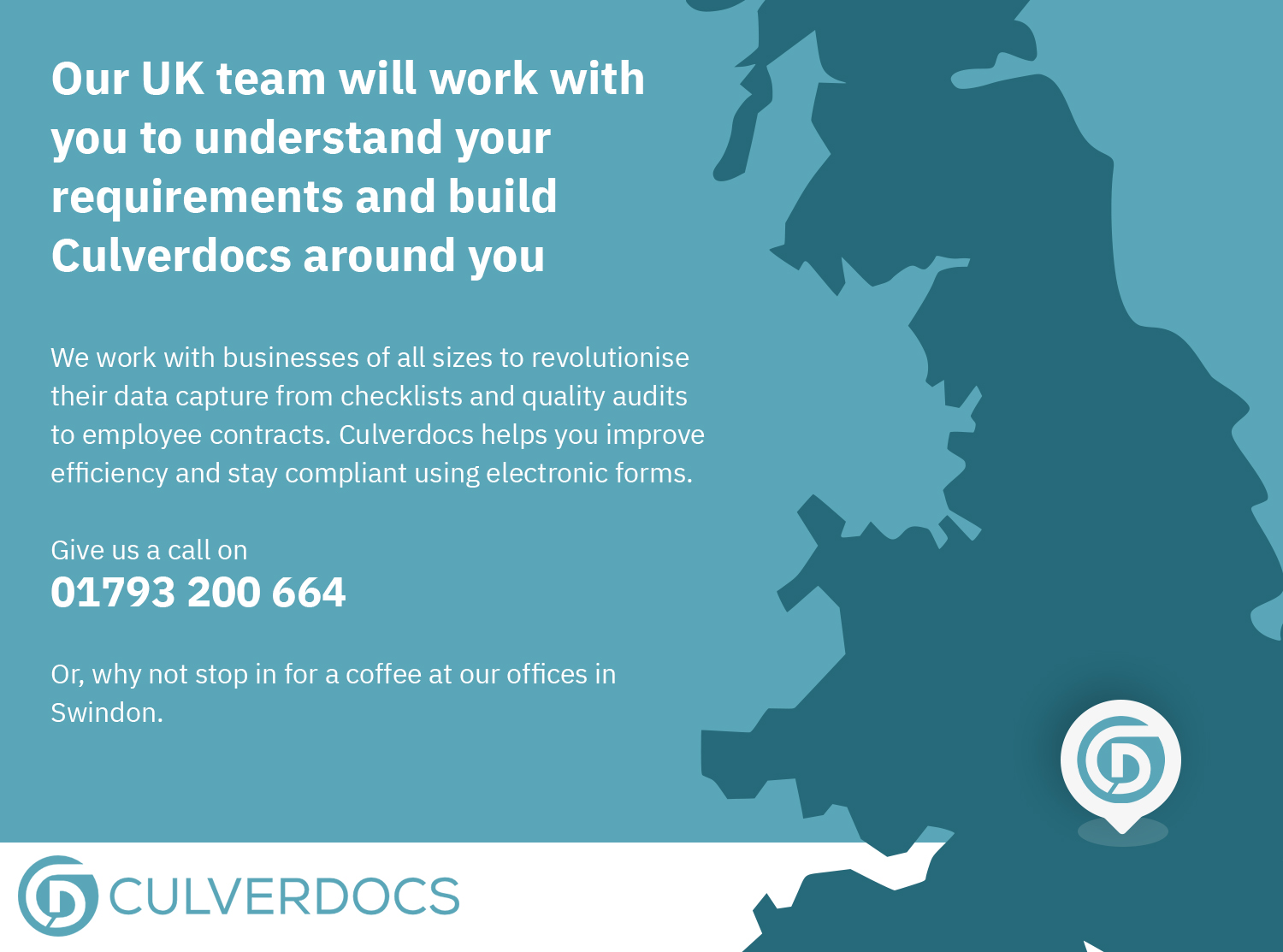 Our UK team will work with you to understand your requirements and build Culverdocs around you