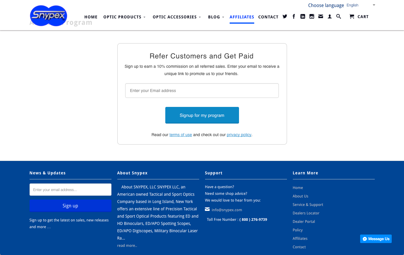 Omnistar Affiliate Software - Social share widget