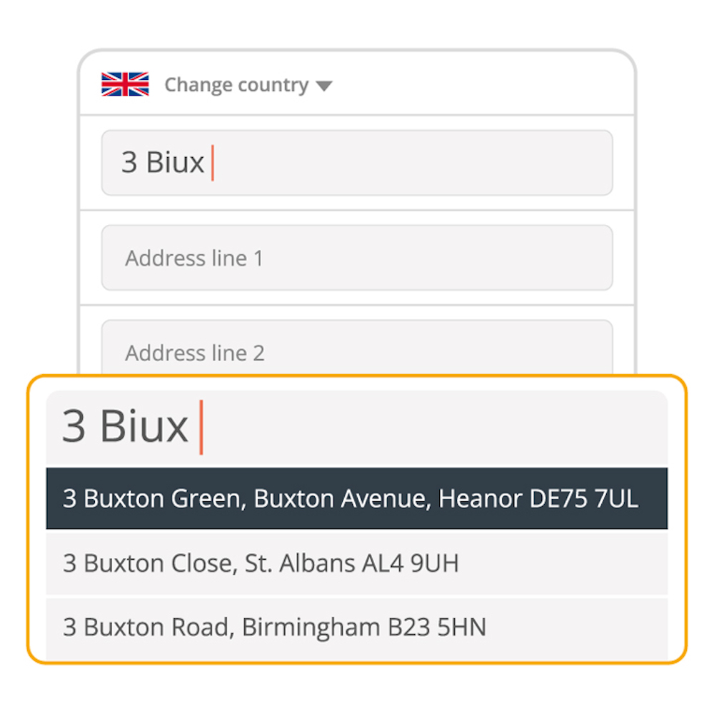 Capture accurate address data, eliminate typos, and speed customers through forms with data from Royal Mail, USPS and other global address data providers