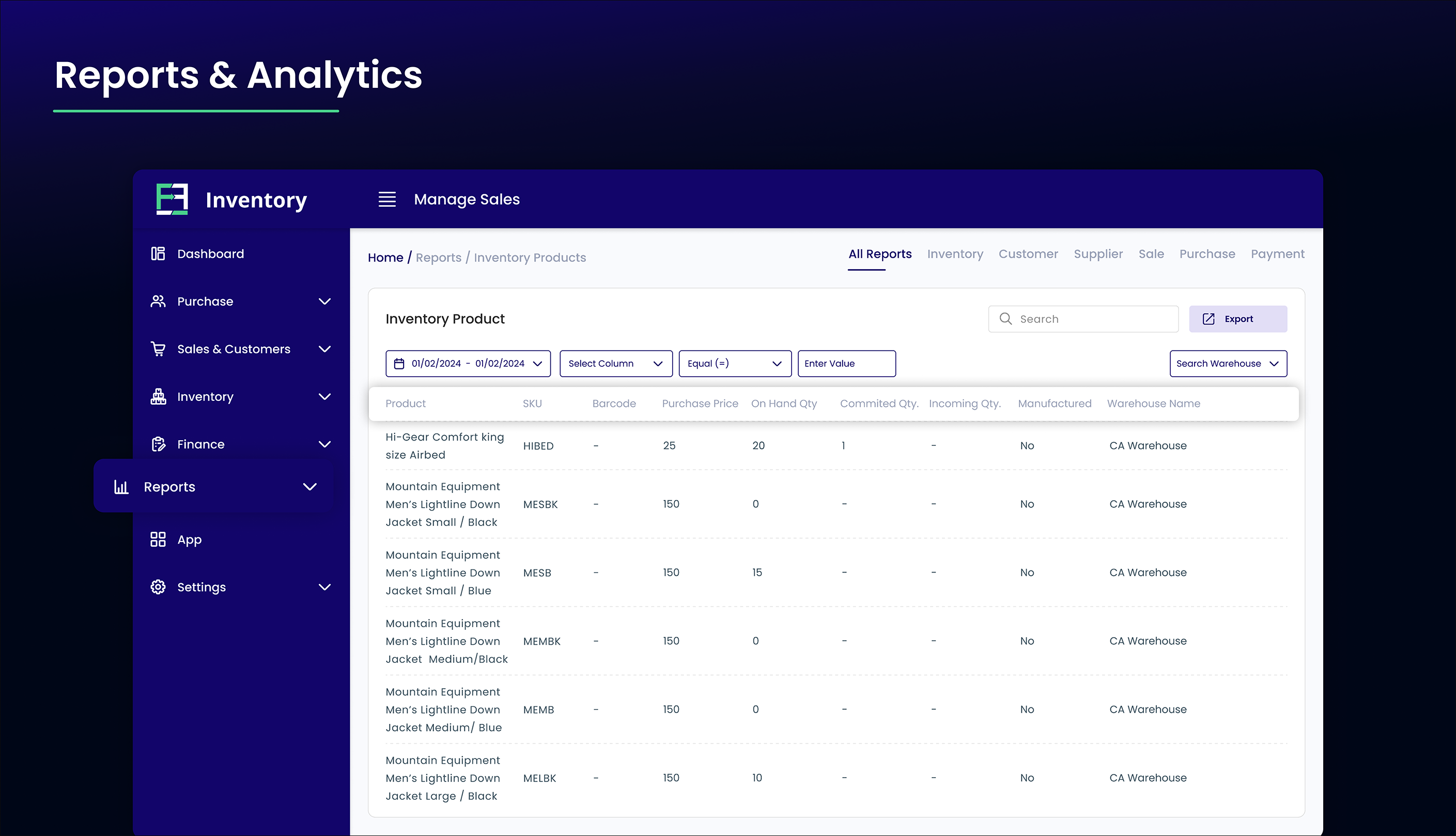 FF Inventory Software - Gain insights with FF Inventory's reports and analytics. Access detailed reports on inventory, order fulfillments, and sales trends to make informed decisions and optimize business operations.