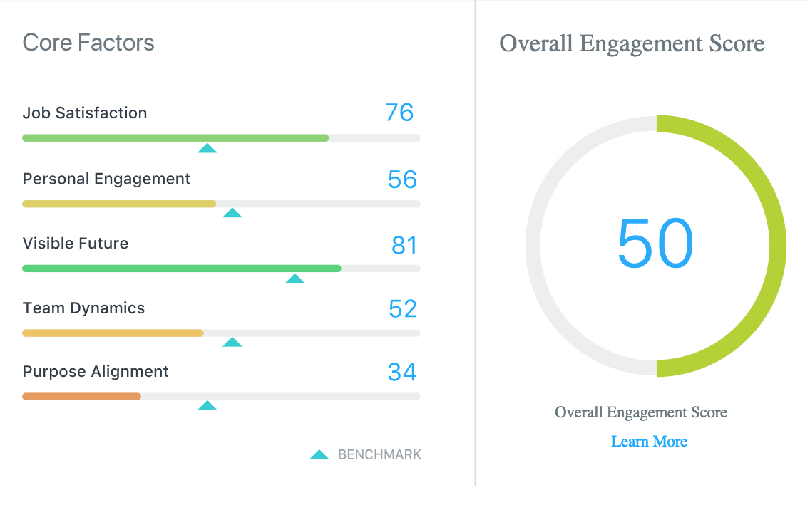 SurveyMonkey Engage engagement score screenshot.