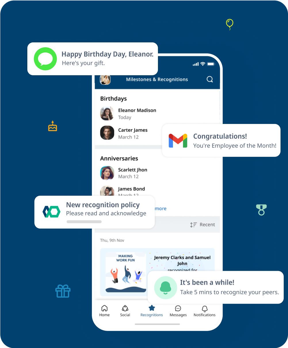 HubEngage Software - Our AI-powered Employee Recognition Platform revolutionizes how you acknowledge and incentivize your employees. Automate milestones with personalized greetings. Reward using gift cards or get creative with AI-powered content.