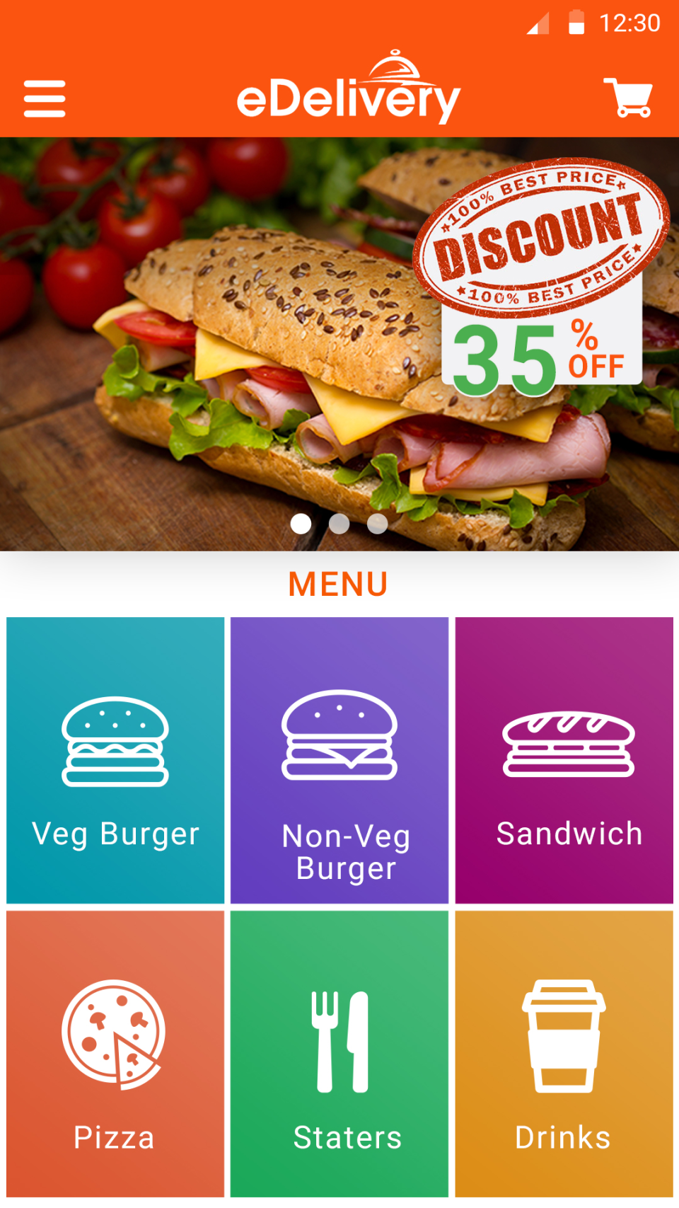 A range of templates and themes are included in eDeliveryApp