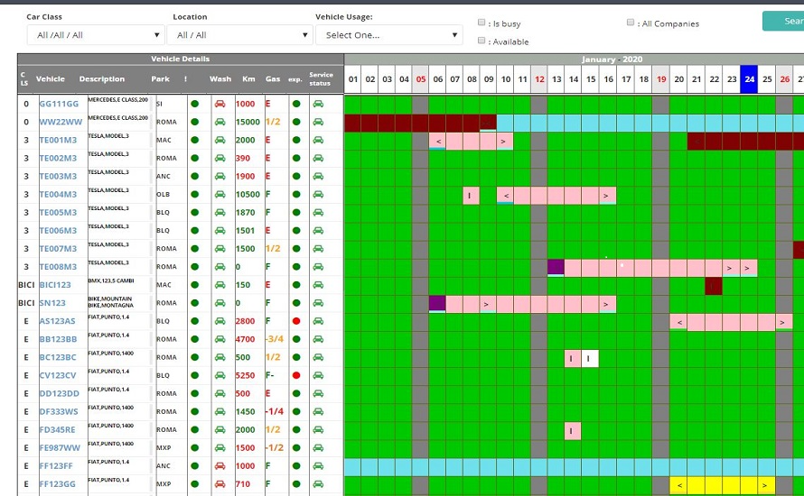 MyRent screenshot: Calendar of availability