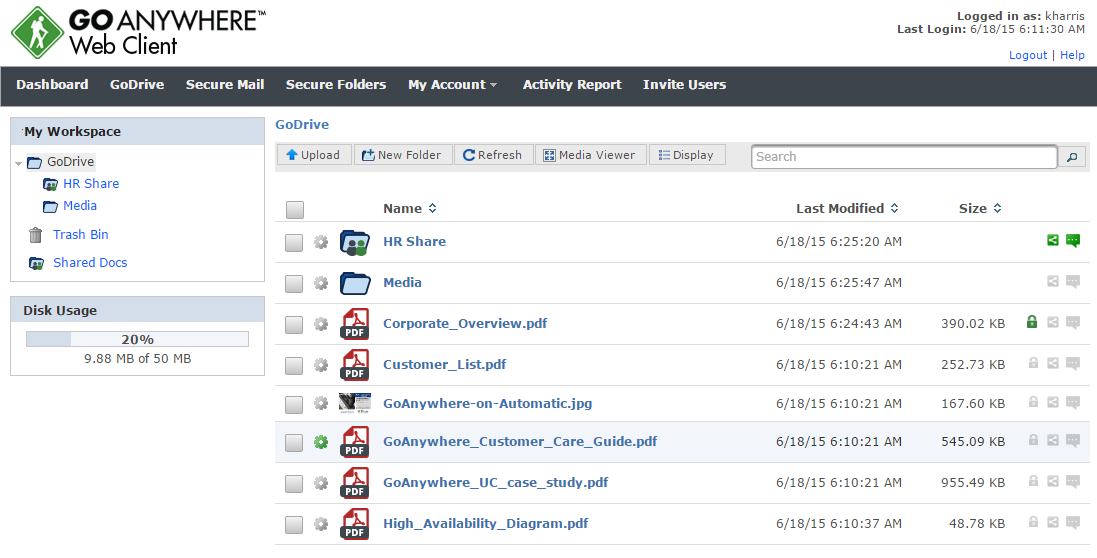 GoDrive by GoAnywhere File Sharing and Collaboration