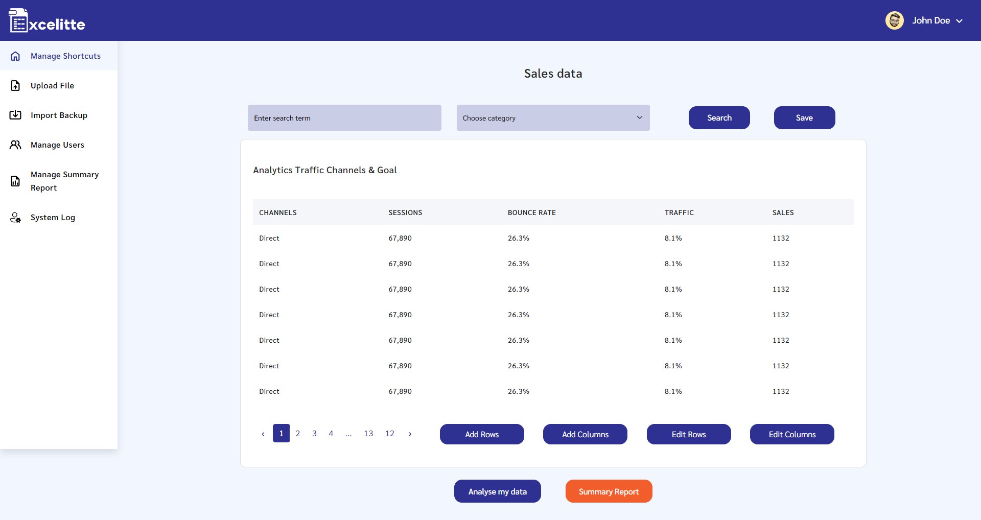 Excelitte Software - Excelitte Table Management