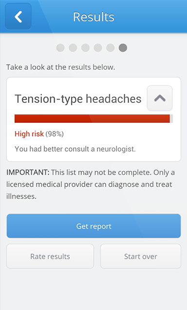 Diagnoses can be displayed ranked by their probability