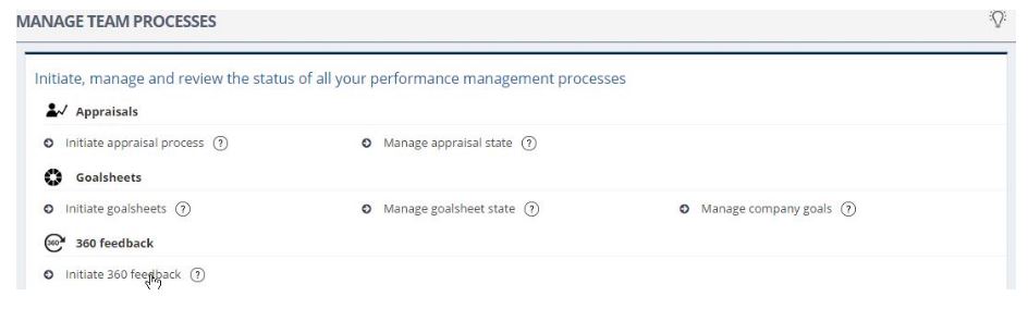 Empxtrack 360 Degree Feedback screenshot: Empxtrack 360 Degree Feedback Manage team process