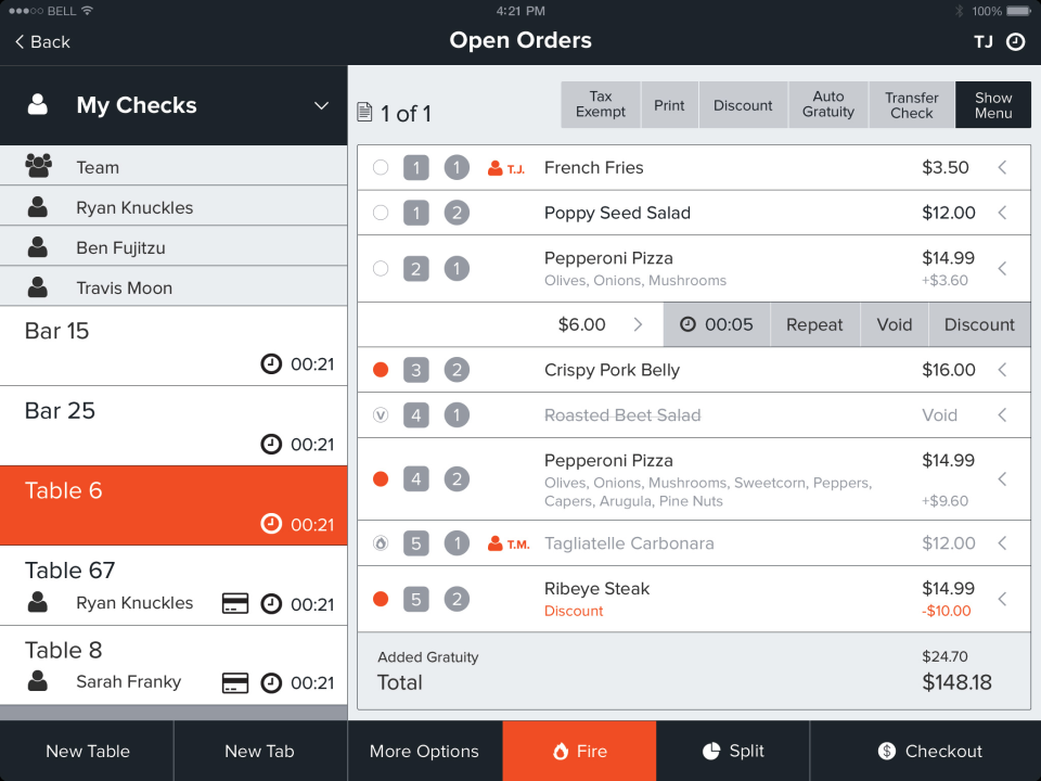 Brigade POS Software - Track open orders