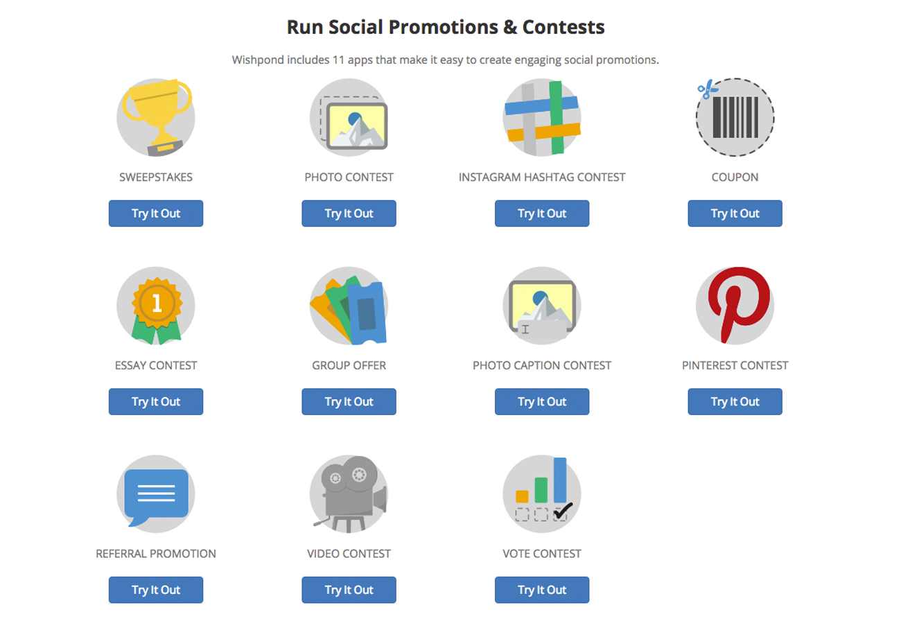 Wishpond Software - Wishpond users have access to 11 apps to create social promotions