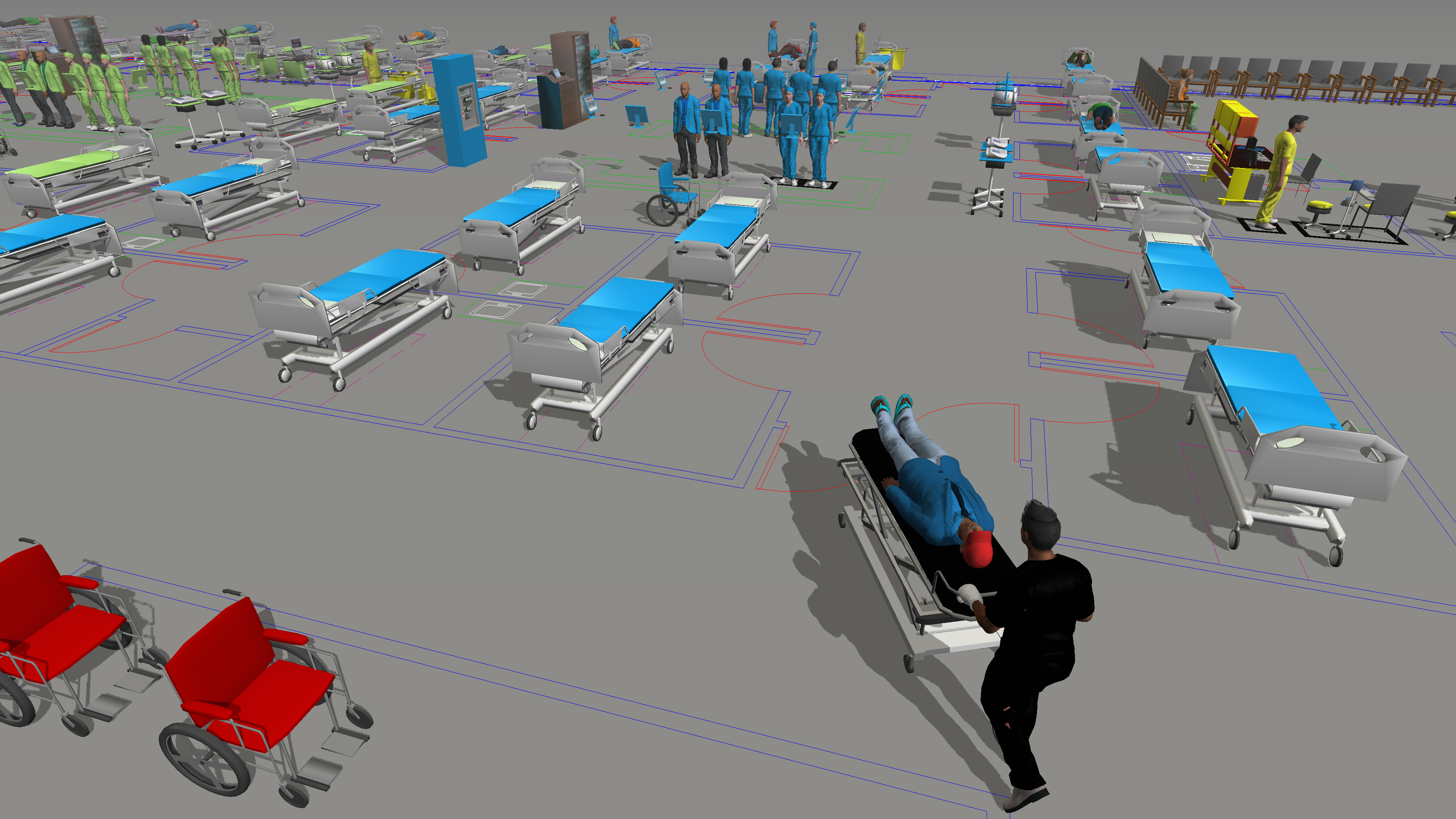 FlexSim Software - A FlexSim simulation model of an emergency department.