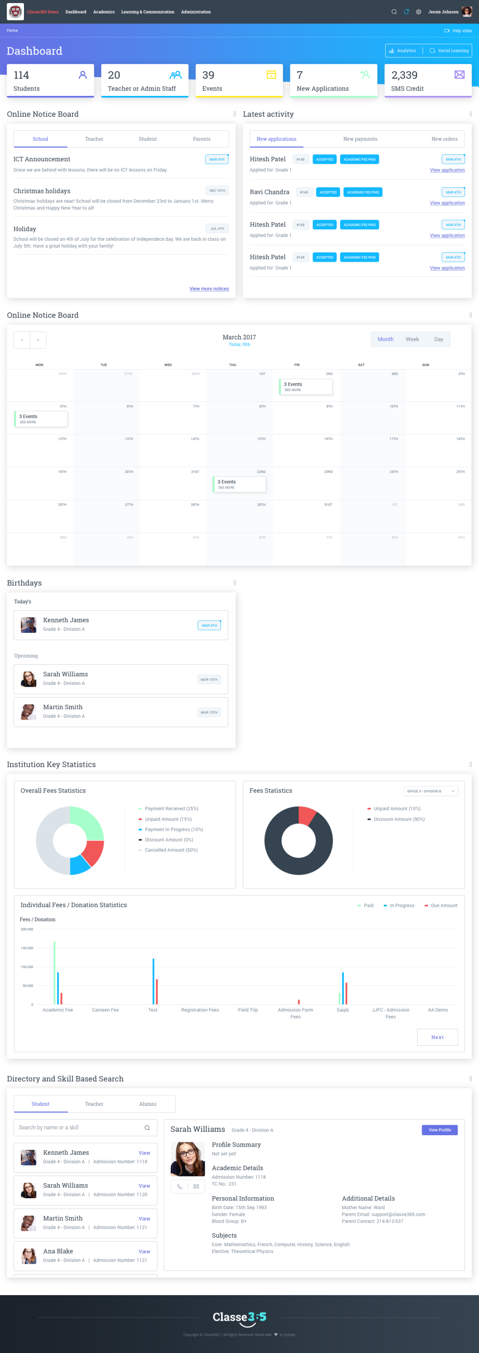 Classe365 Dashboard-thumb