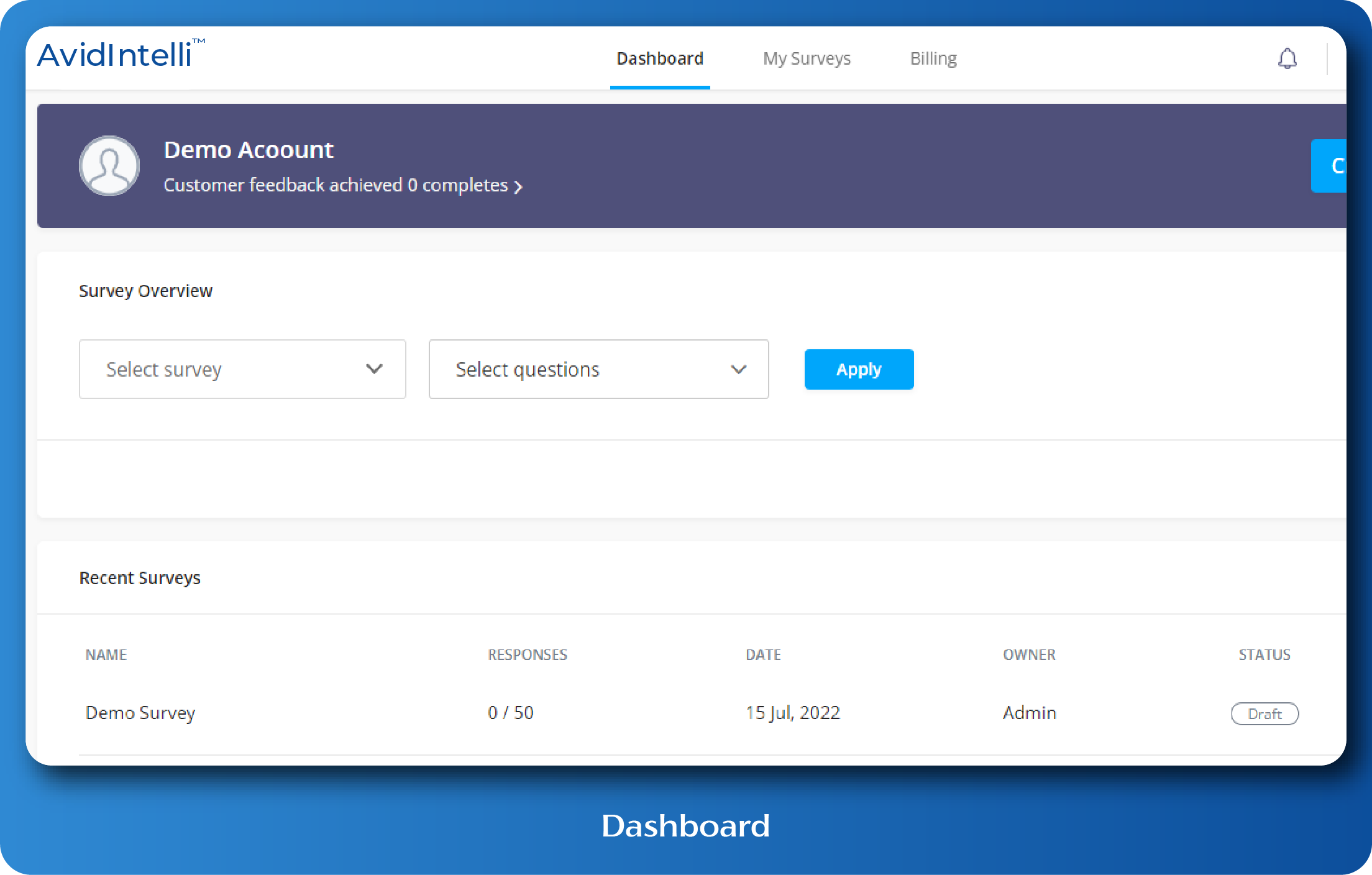 Dashboard to manage your surveys better