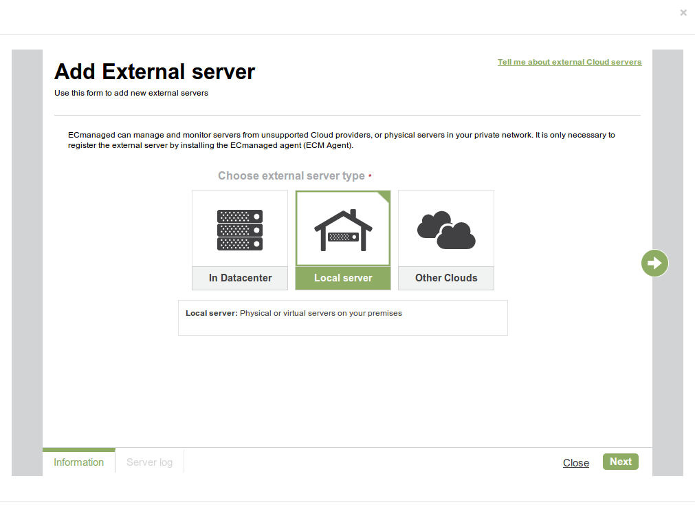 Manage & monitor servers from unsupported cloud providers with ECmanaged