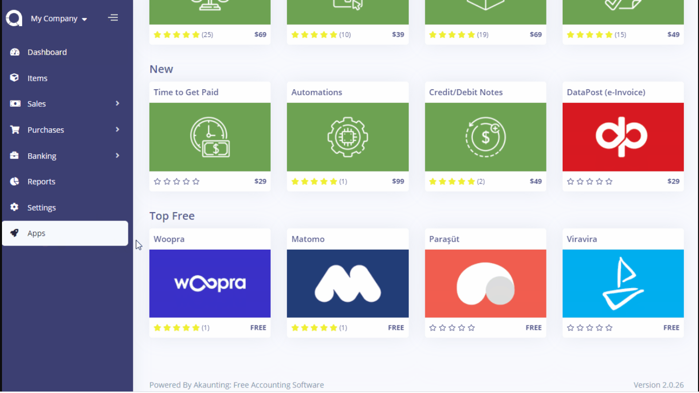 Akaunting Software - Akaunting apps