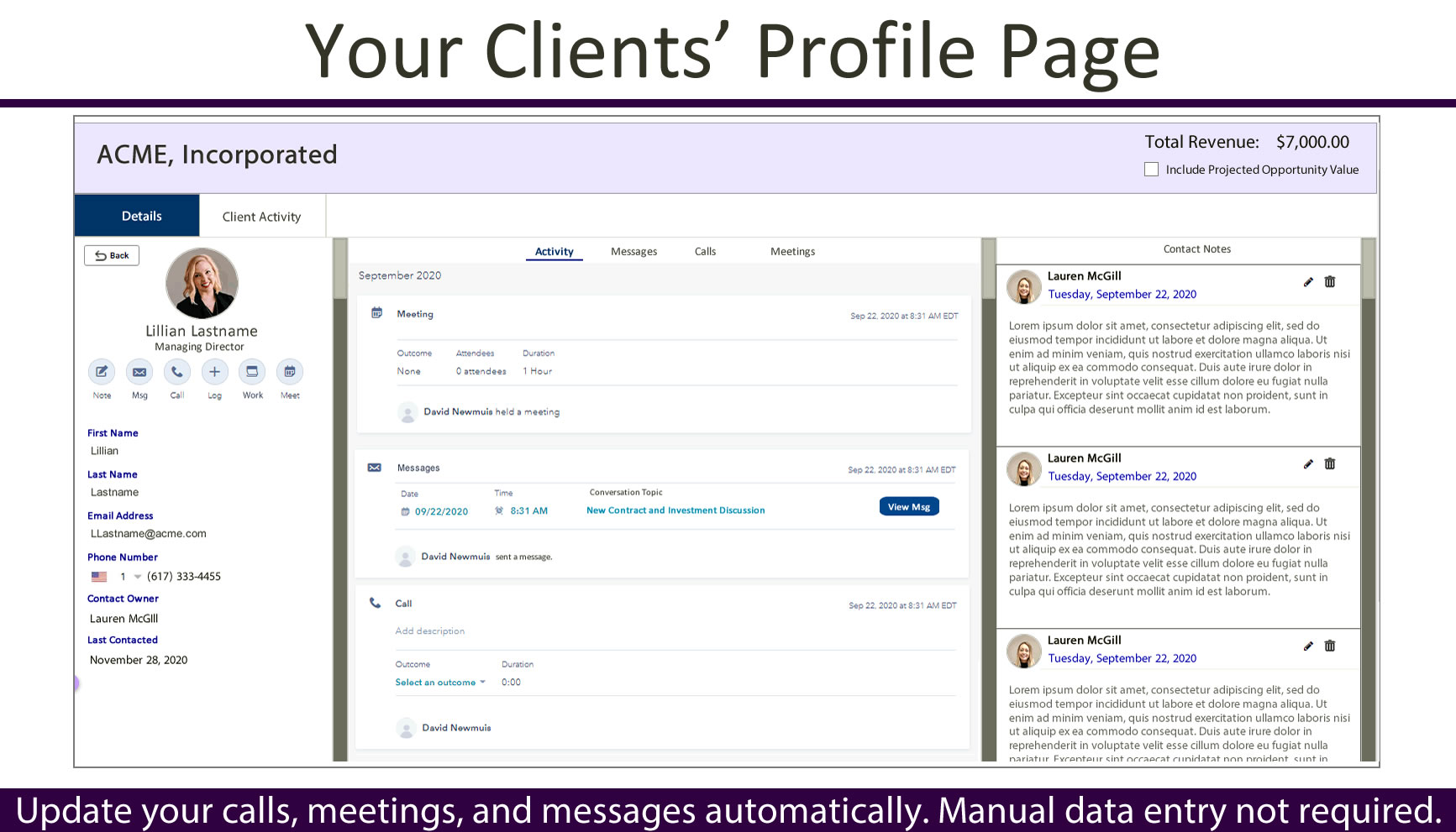 Sales CRM - Your Client's Profile