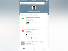 LinkedIn for Business Software - Search for jobs using keywords via mobile device