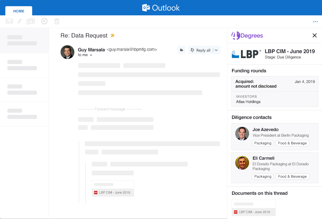 Manage deals in Outlook