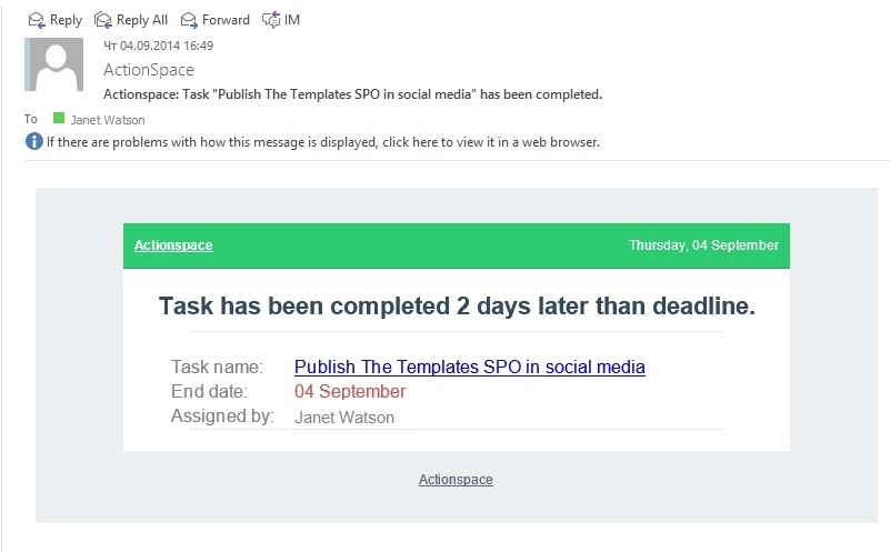 Email notifications and reminders