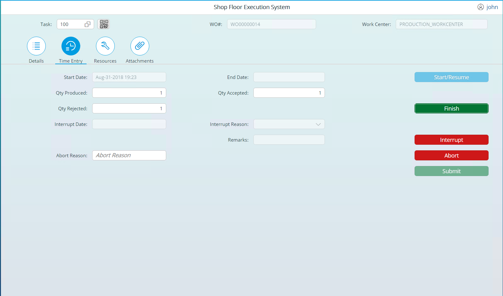 OptiProERP with Sap Business One screenshot: OptiProERP with Sap Business One shop floor execution system
