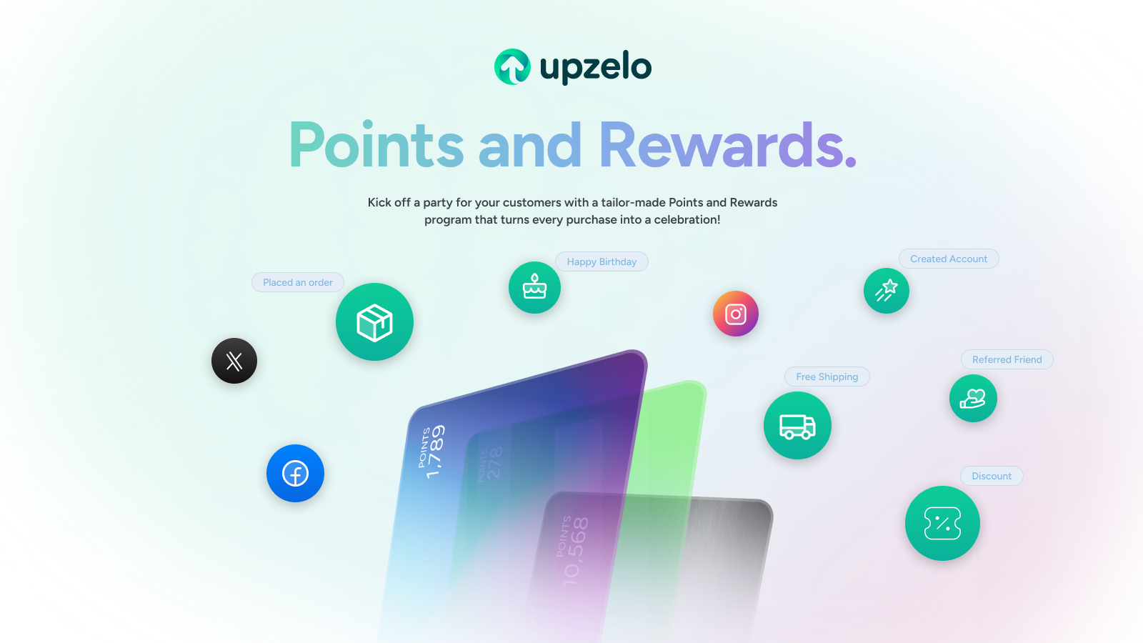 Points and Rewards. Kick off a party for your customers with a tailor-made Points and Rewards program that turns every purchase into a celebration!