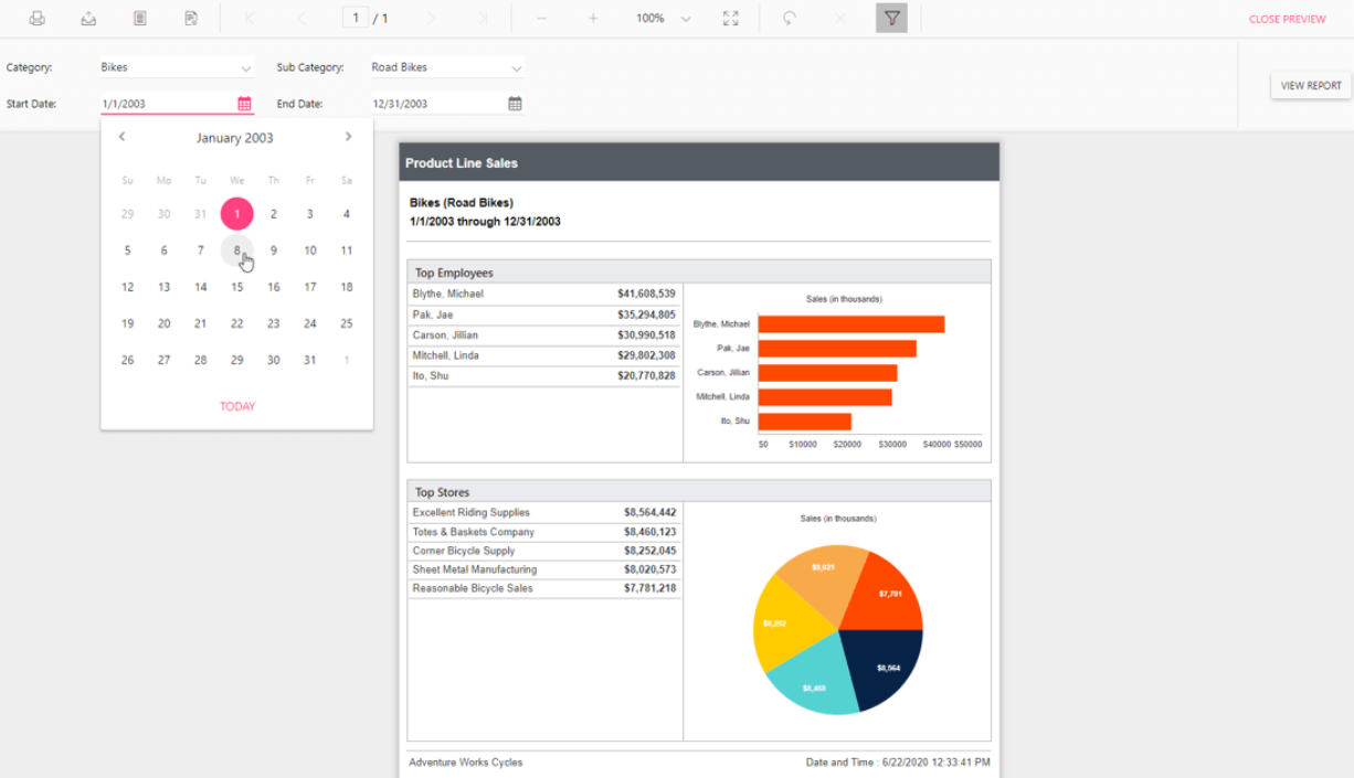 Bold Reports Software - Bold Reports parameters