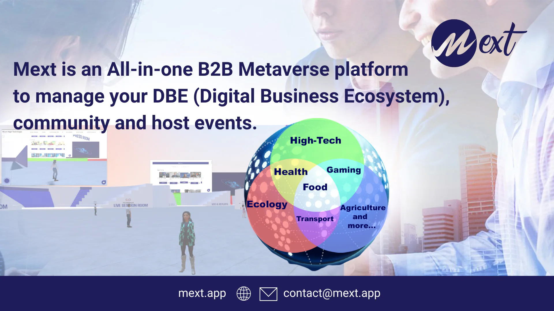 Mext Software - Mext is an All-in-one B2B Metaverse platform  to manage your DBE (Digital Business Ecosystem), community and host events.