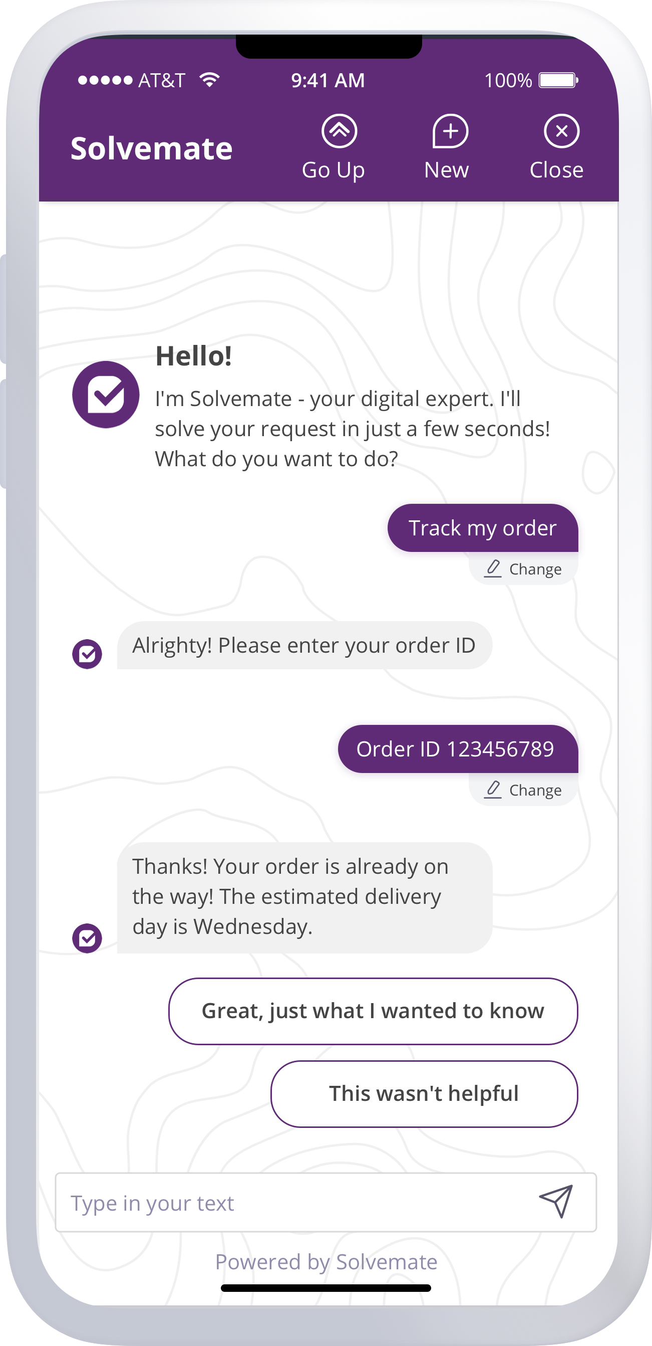 Solvemate screenshot: Solvemate widget overview