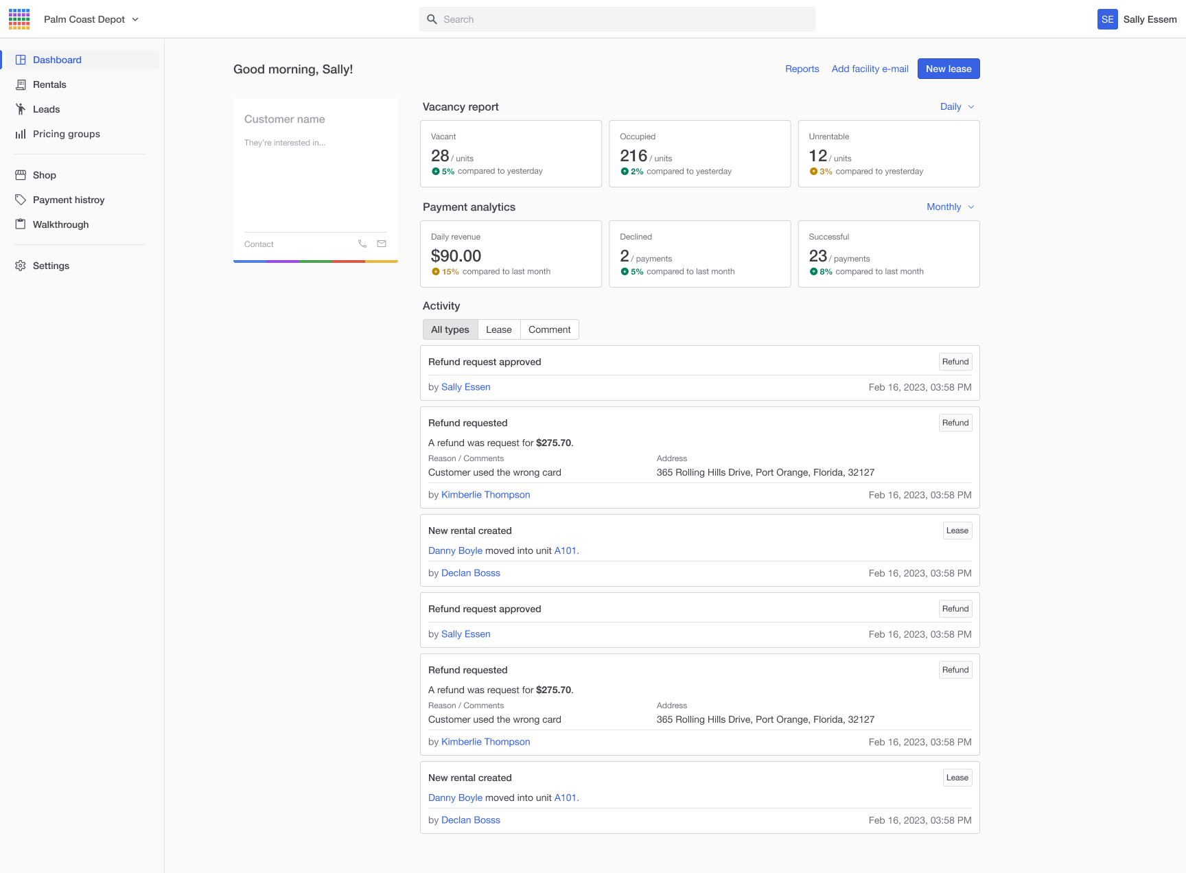 Cubby Software - Dashboard