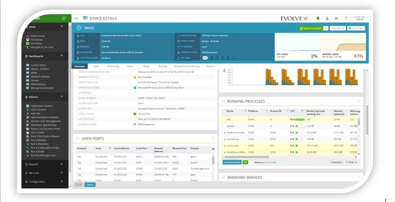 Contact Center as a Service (CCaaS) screenshot: Evolve IP device manager